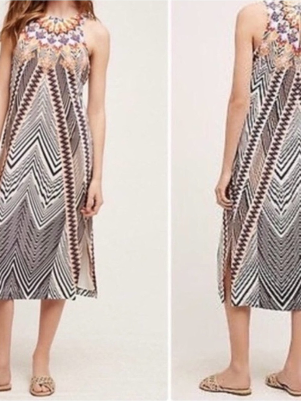 Anthropologie HD In Paris Midi Silk Dress Size 2 pre-owned